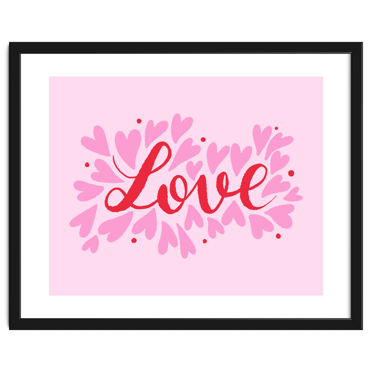 Love hearts - pink and red