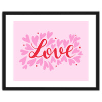 Love hearts - pink and red