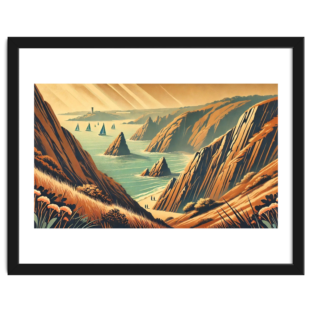 Vintage Cliffside Serenity Poster