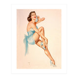 Beautiful Pinup Woman Posing In Ballerina Costume (Print Only) thumbnail