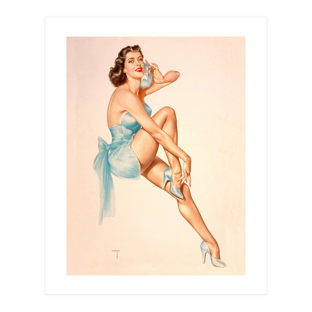 Beautiful Pinup Woman Posing In Ballerina Costume (Print Only)