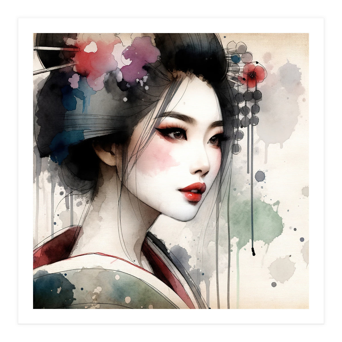 Soft Bloom Modern Geisha (Print Only)