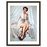 Beautiful Sexy Pinup In Posing Long White Dress thumbnail