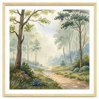 Atmospheric Forest Watercolor Painting