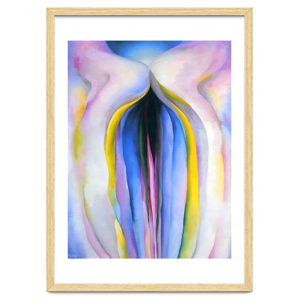 Georgia O’Keeffe – Grey Line with Black, Blue and Yellow (1923) | Elegant Abstract Modernist Composition with Bold Color Contrast