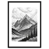 Majestic Alpine Mountain Range Sketch thumbnail