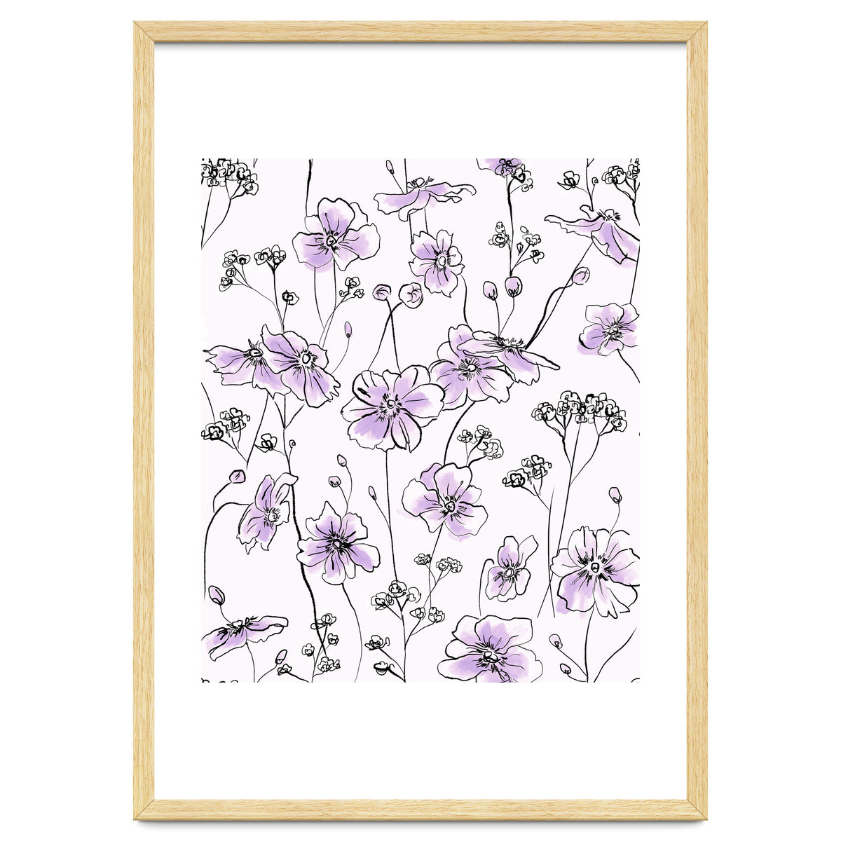 Wild Roses Floral Pattern - Purple