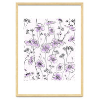 Wild Roses Floral Pattern - Purple