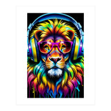 A Lion In Glasses Listens To Music (Print Only) thumbnail