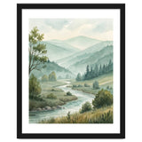 Serene River Valley in Soft Watercolor thumbnail