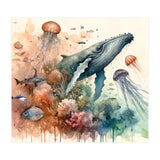 Whale And Jellyfish Watercolor (Print Only) thumbnail