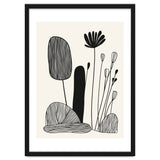 Abstract Black And White Botanical Illustration With Organic Shapes thumbnail