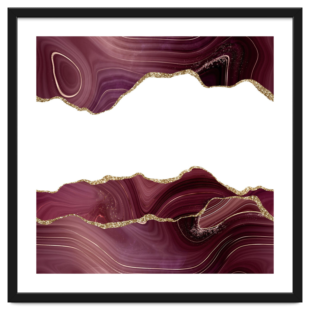 Burgundy & Gold Glitter Agate Texture 07
