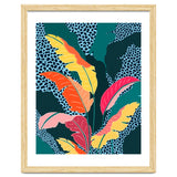 Teal & Tangerine, Botanical Nature Jungle Plants, Maximalism Eclectic Pop Of Color, Tropical Banana Leaves Bohemian Contemporary thumbnail