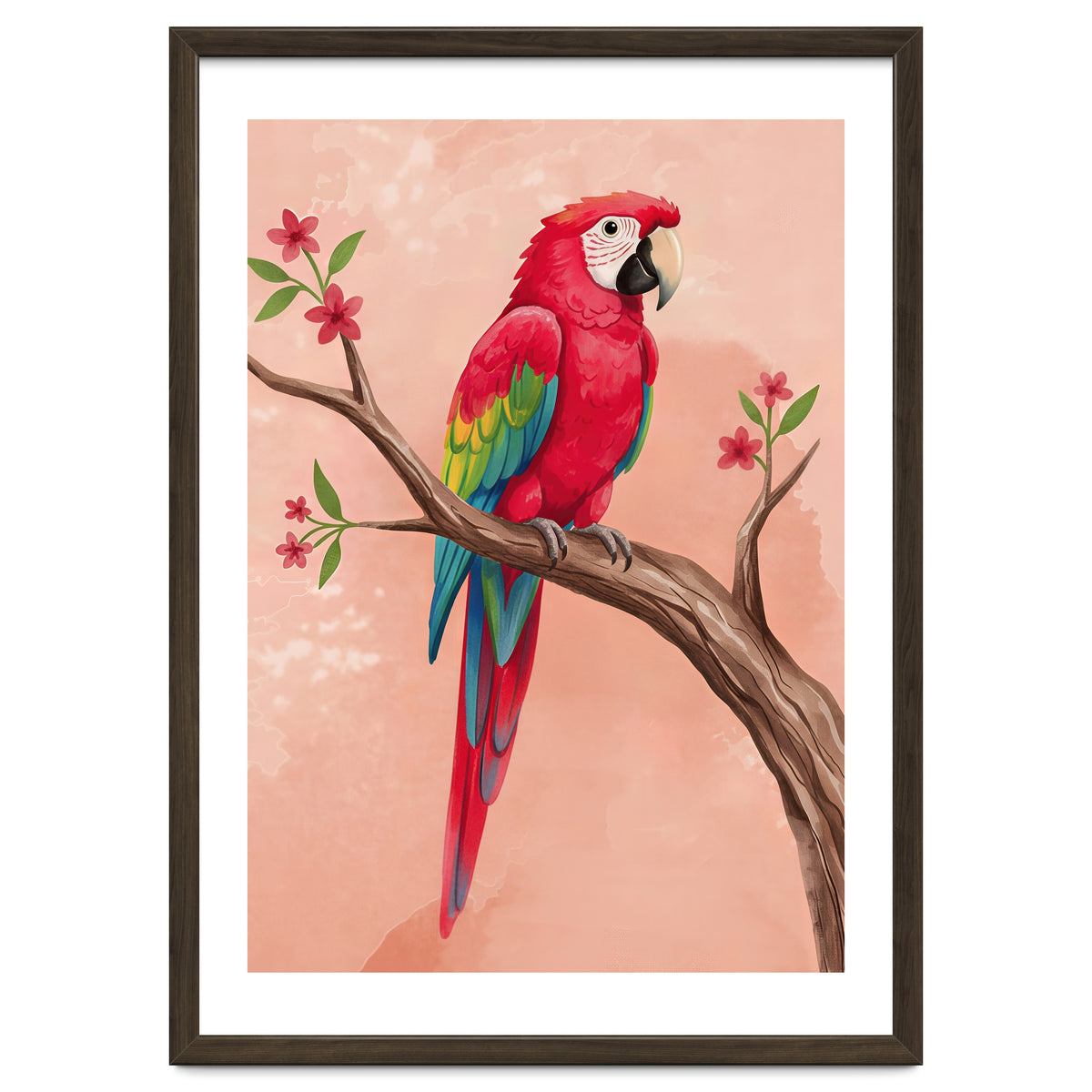 Red Macaw Parrot Bird Forest