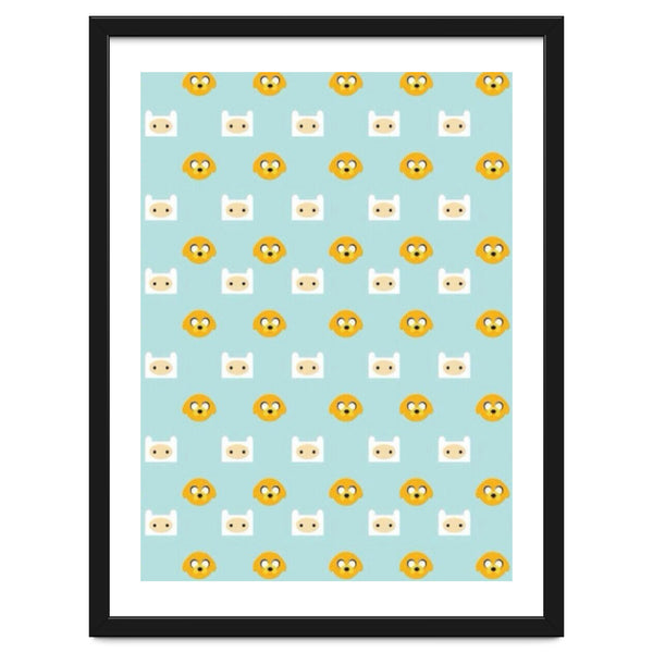Minimalist Finn And Jake Seamless Cartoon Pattern