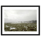 Remaining snow in the late summer greenfield - Iceland thumbnail