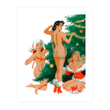 Three Beautiful Women Decorating a Christmas Tree (Print Only) thumbnail