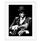 John Lee Hooker American Blues Guitarist in Grayscale thumbnail