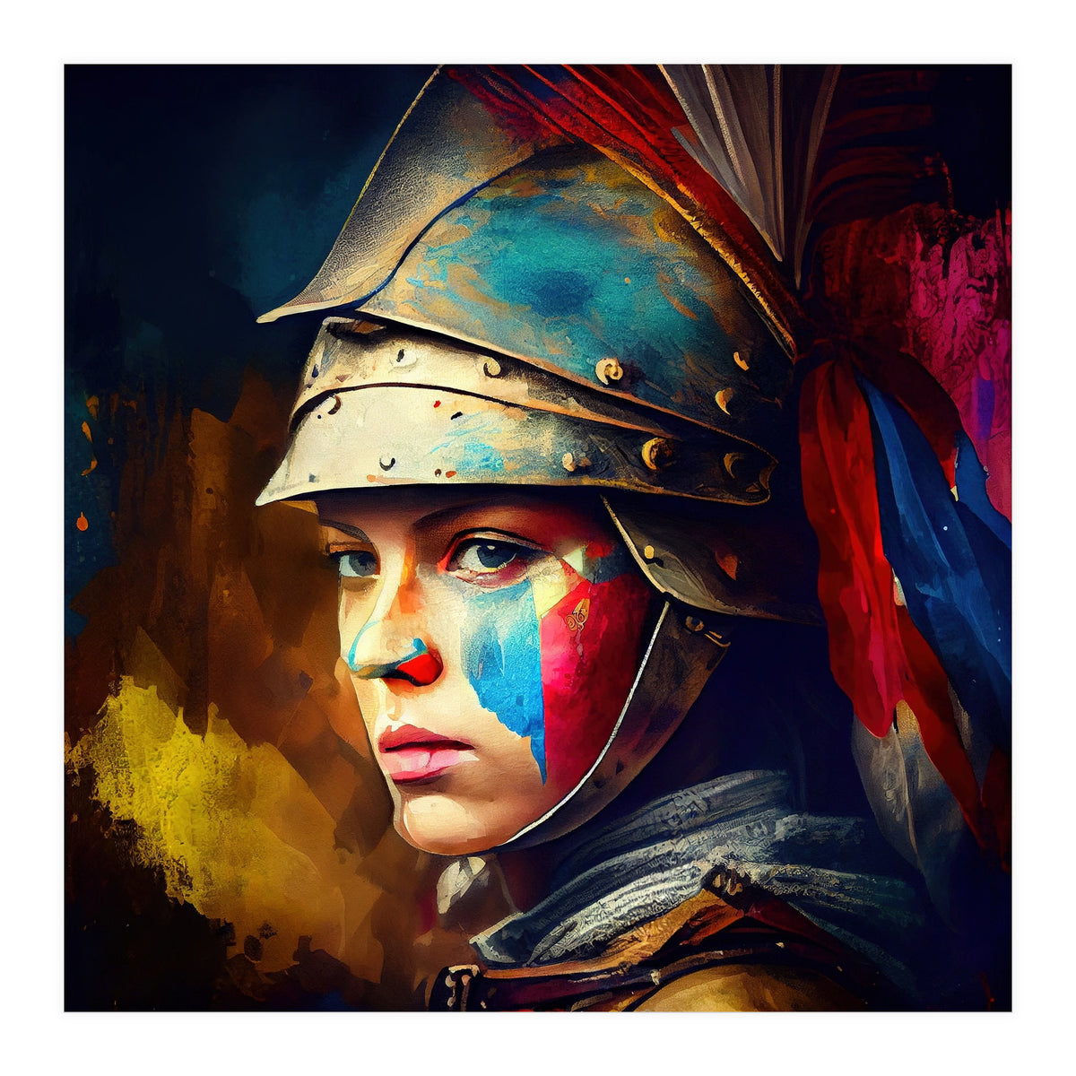 Powerful Medieval Warrior Woman #2 (Print Only)