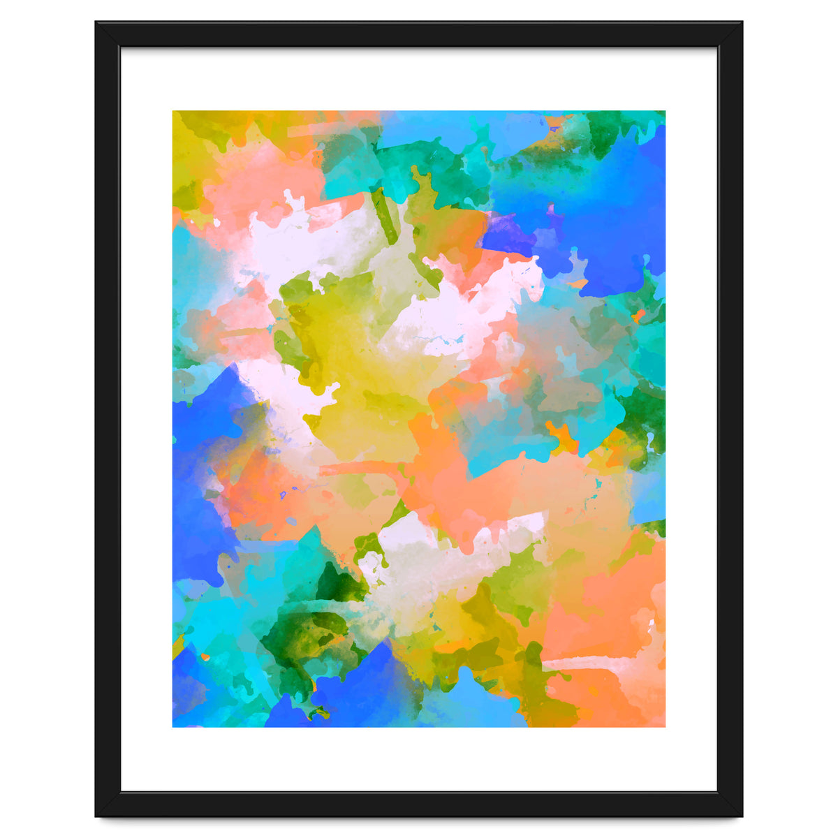 The Power Of Faith, Abstract Watercolor Painting, Pastel Bohemian Colorful Eclectic, Blush Sky 70s Playful