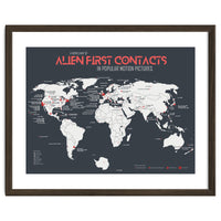 World Map of Alien First Contacts in Movies