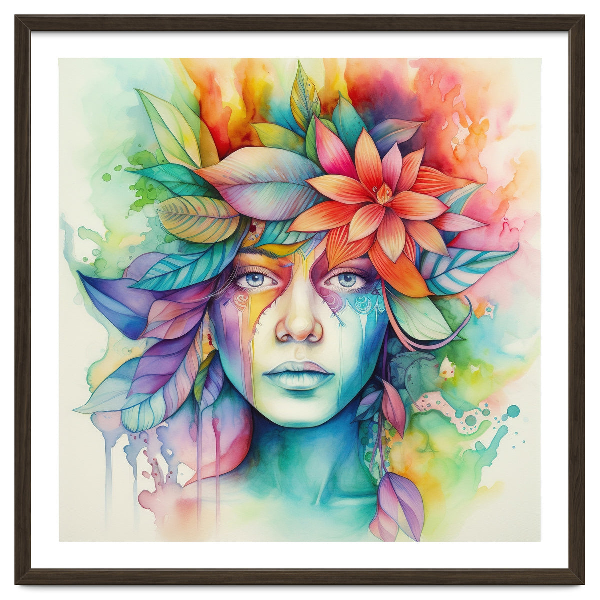 Watercolor Tropical Woman #2