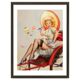 Pinup Girl In Rickshaw Experiencing Sudden Wind thumbnail