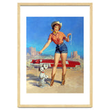 Pinup Cowgirl Showing A New Dog Trick thumbnail