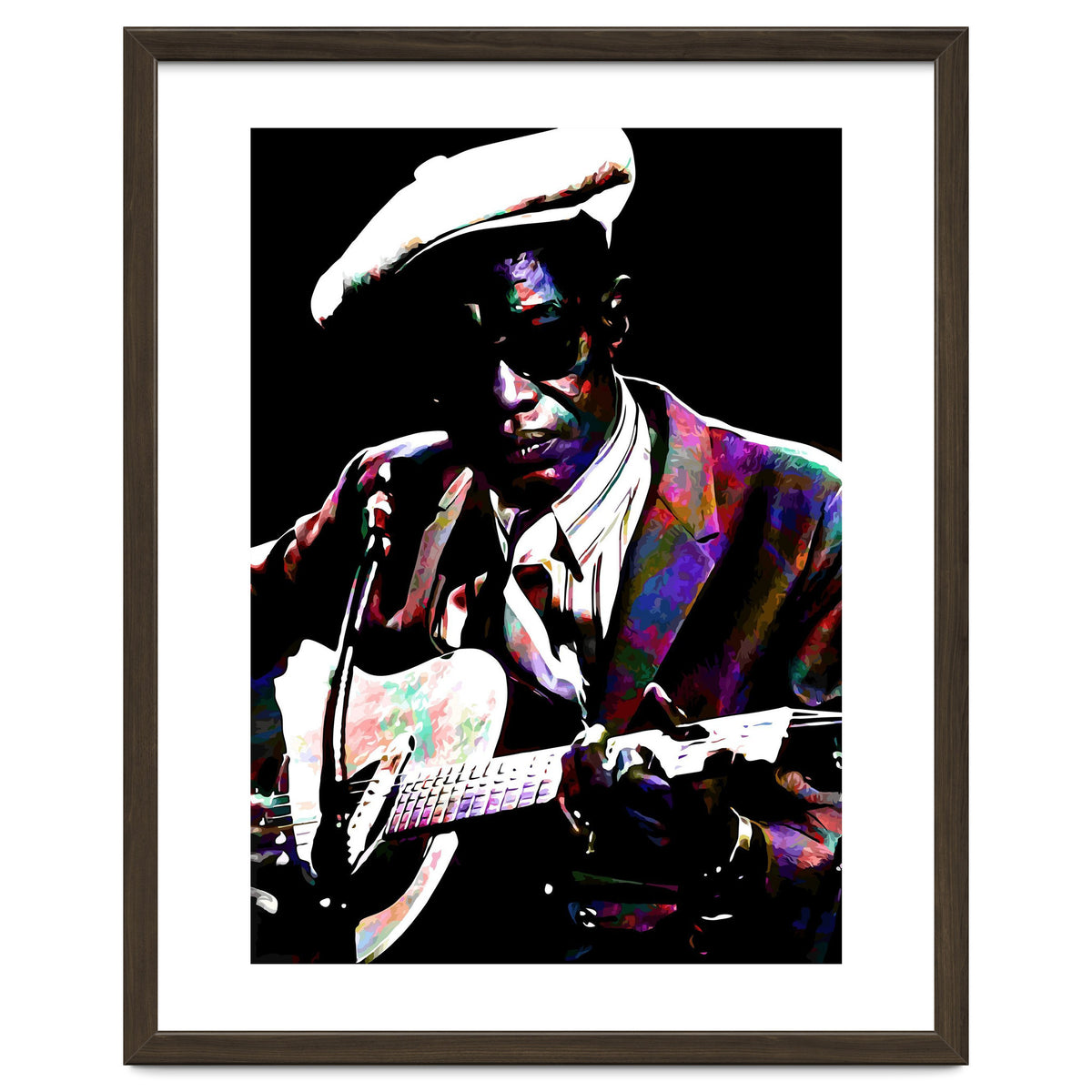 Lightnin' Hopkins American Country Blues Musician legend Colorful Art