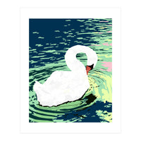 Self Reliance, Swan Birds Painting, Self Esteem Self Love Positivity, Proud Freedom Independence Wildlife Animals (Print Only)