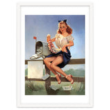Countryside Pinup Girl Posing On A Fence With Love Letters And A Full Mailbox thumbnail
