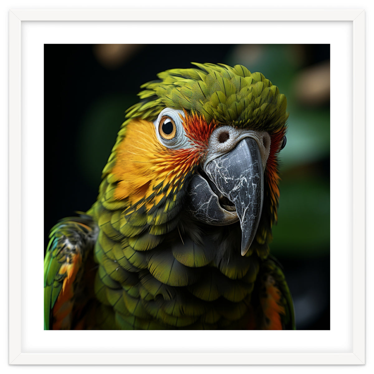 Close Up Of A Colorful Macaw Parrot Face