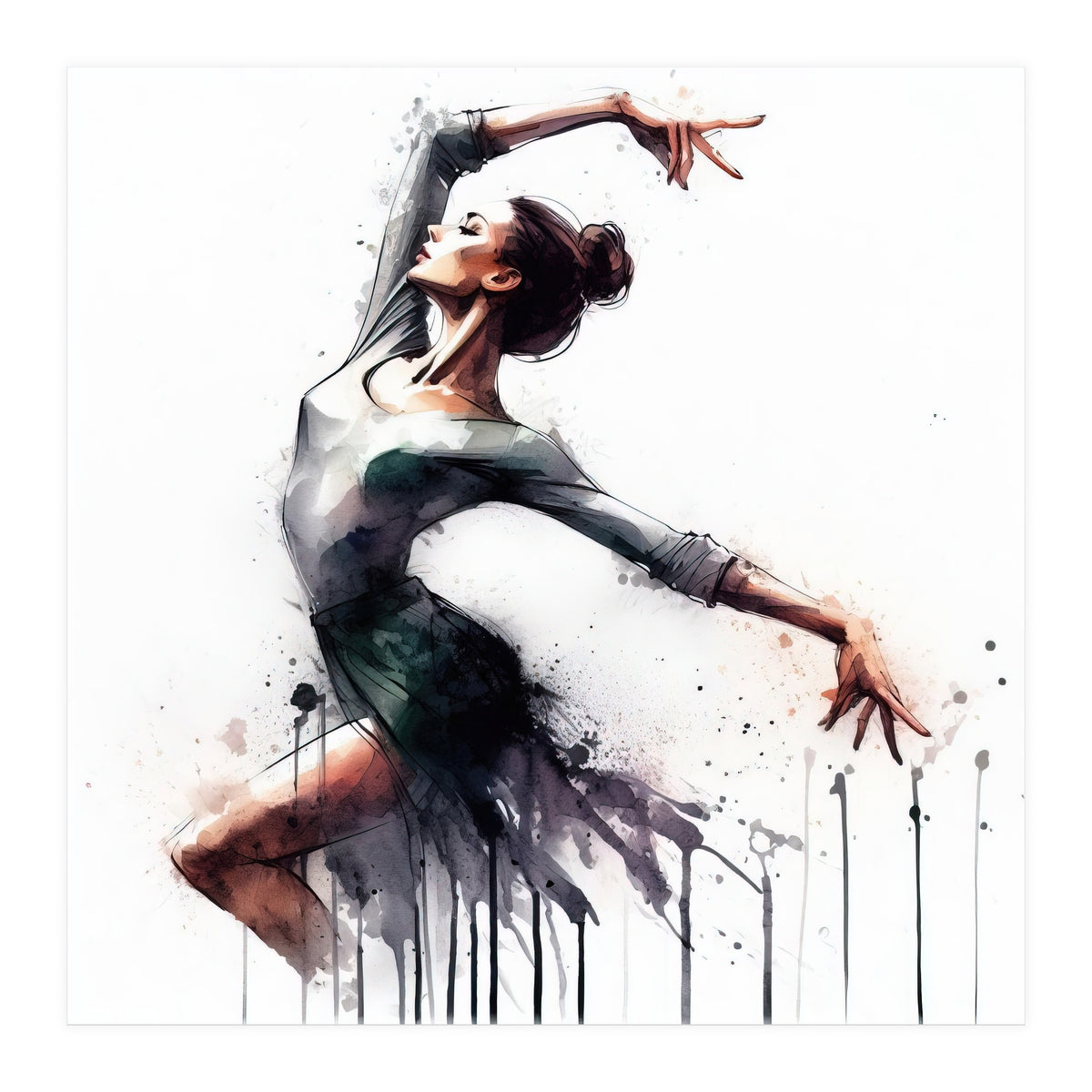Watercolor Ballet Dancer #2 (Print Only)