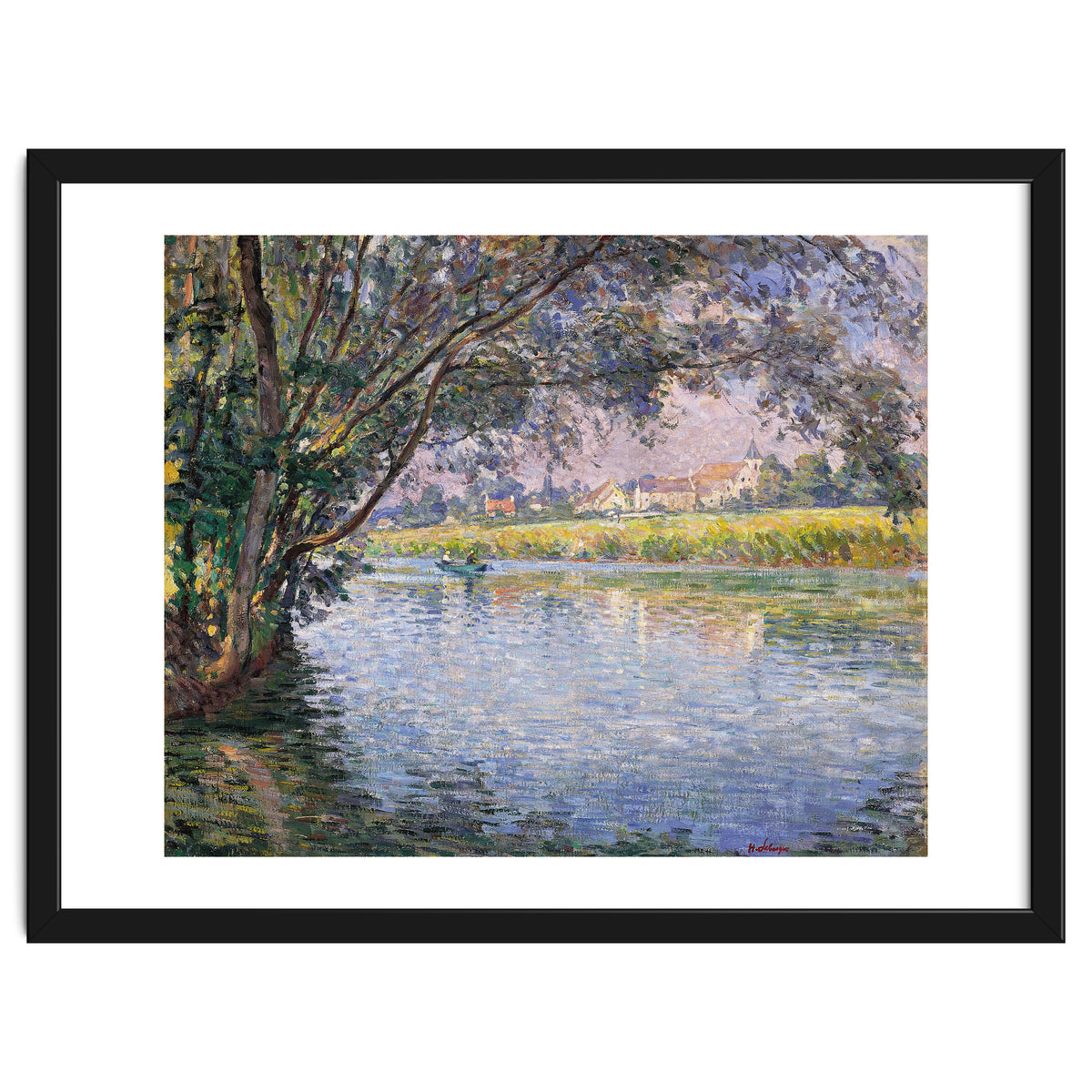 Henri Lebasque (Champigné, 1865-Le Cannet, 1937). Banks of the RIver Marne near Montévrain (ca. 1...