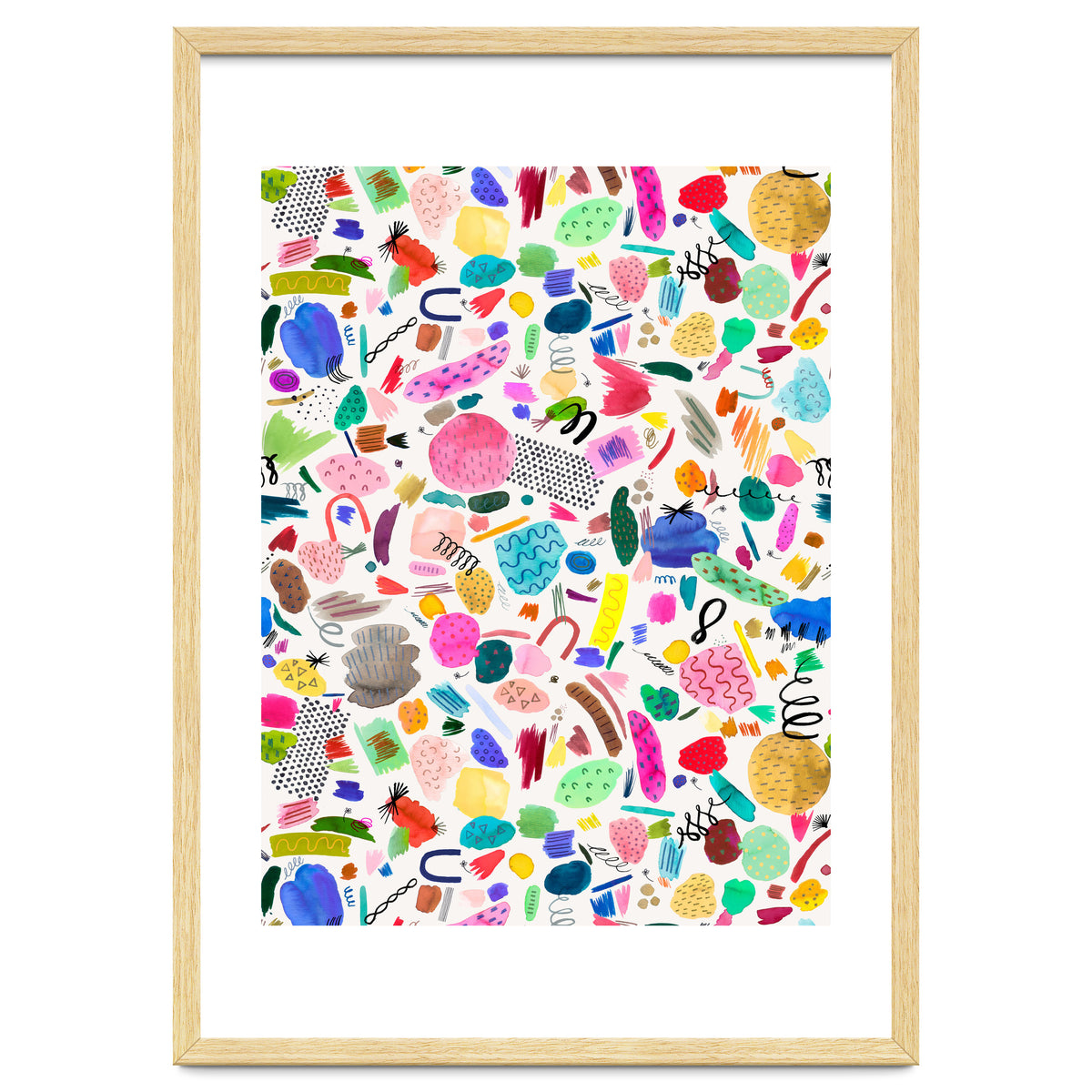 Abstract Colourful Marks Scribbles