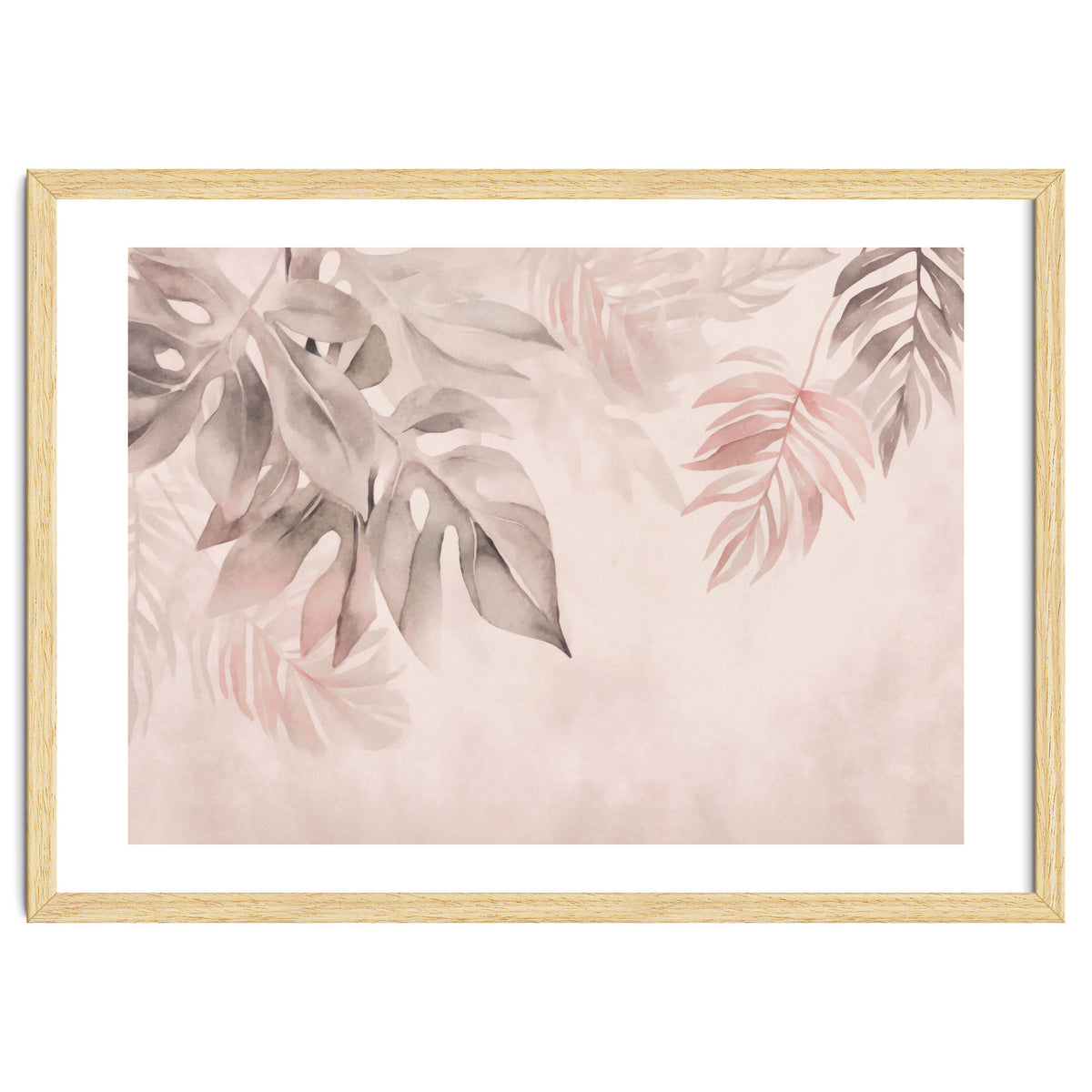Gentle Leaf Tropical Whispers Watercolor Blush