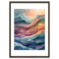Abstract Fluid Mountain Landscape Art