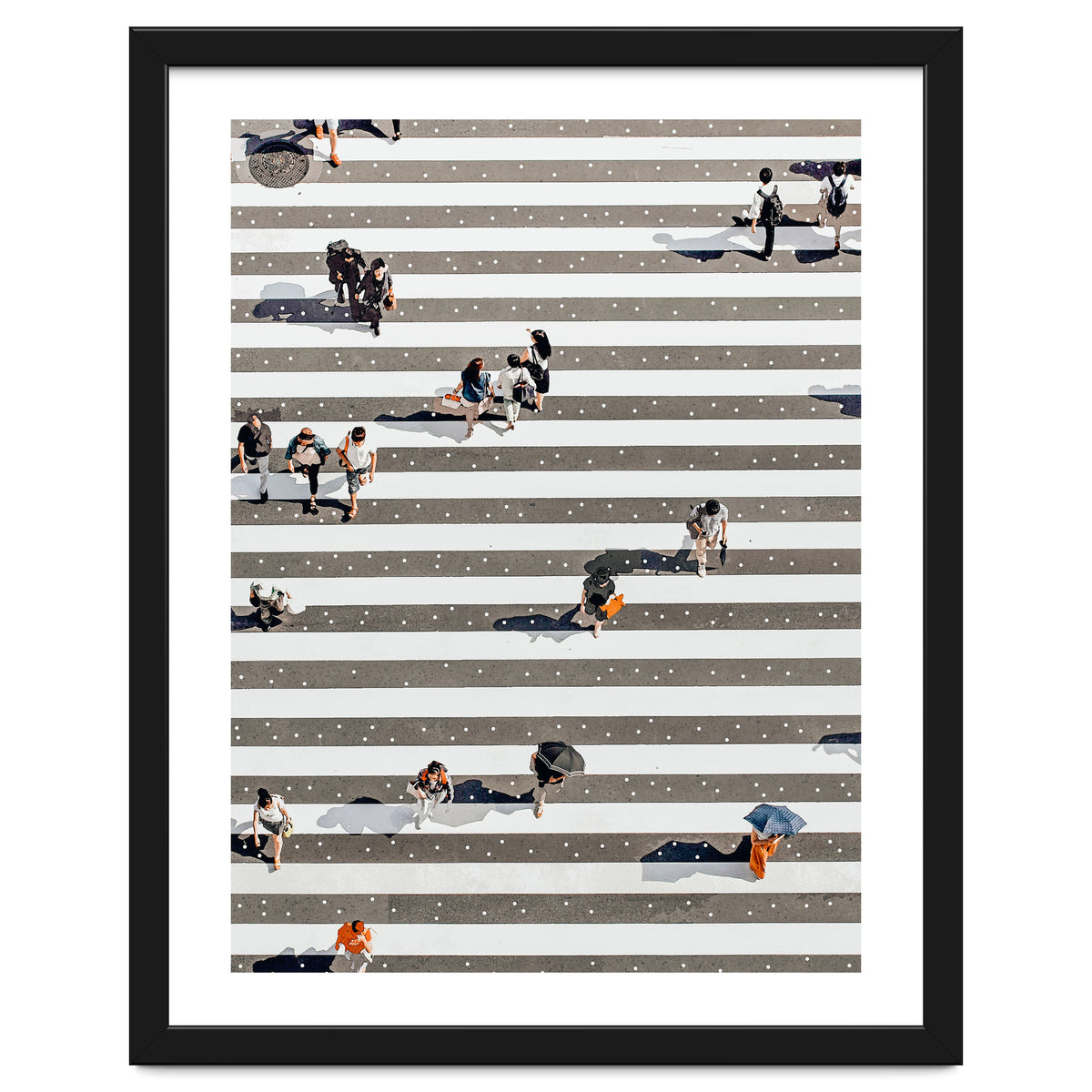 Rain Crossing | Polka Dots Zebra Crossing On The Street | Rain Eclectic Modern Graphic Design