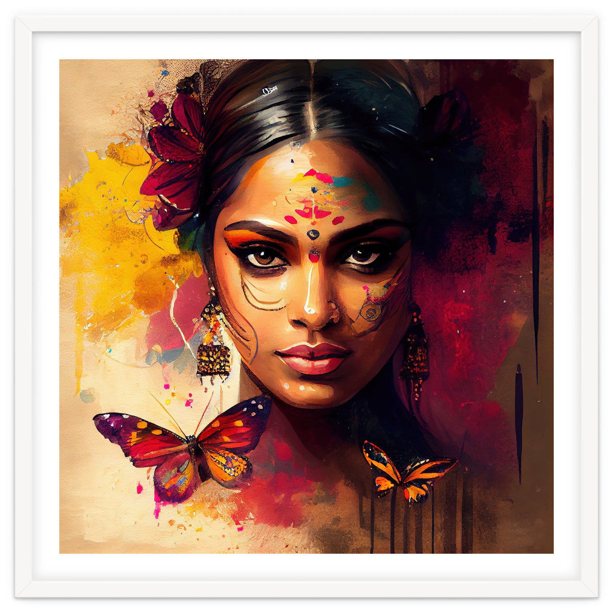 Golden Butterfly Hindu Portrait