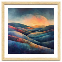 Abstract Ethereal Rolling Hills at Sunset