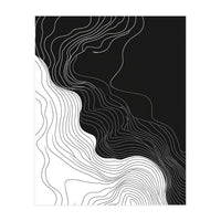 Abstract Black And White Wavy Lines Flowing  (Print Only)