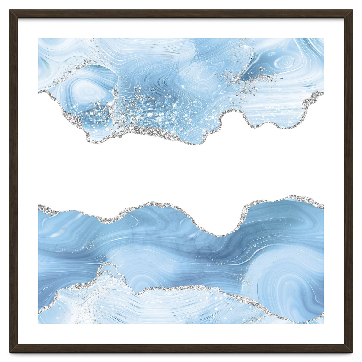 Blue & Silver Agate Glitter Texture 07