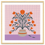 Tulips in a vase - orange and violet thumbnail