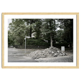 Piled-up rocks under construction on the street thumbnail