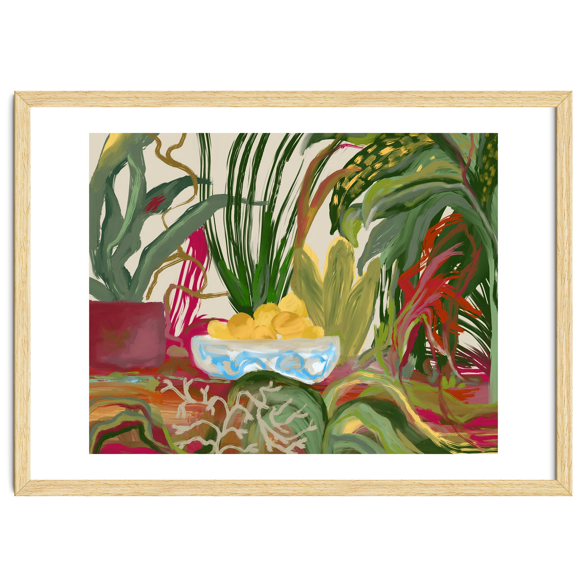 Tropical Table of Lemons still life expressionism oil