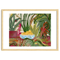 Tropical Table of Lemons still life expressionism oil