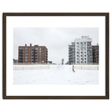 Walking with the dog on a snowy day thumbnail