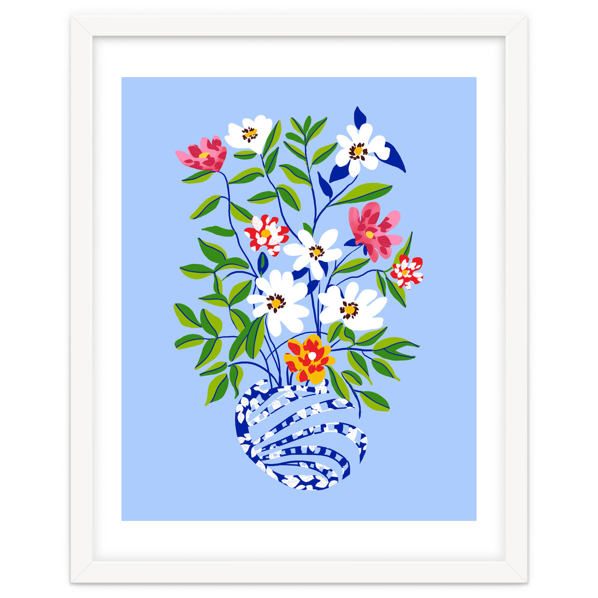 The Floopy Planter, Abstract Flower Pot Illustration, Pop Bohemian Eclectic Botanical, Flower Colorful Blossom