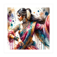 Hindu Woman Dancer With Jewelry And Sari (Print Only)
